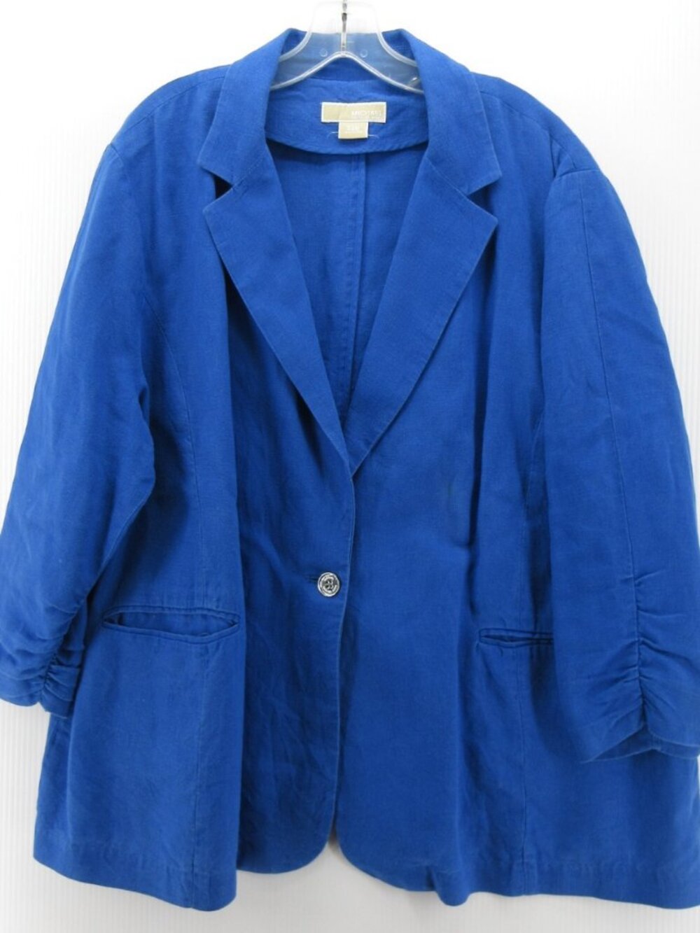Michael Kors Blazer 22W Plus Linen Jacket Unstructured One Button